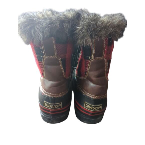Tamarack Thinsulate AK-112812-1 Women's 9 Winter Boot Black Red Plaid - Picture 4 of 7